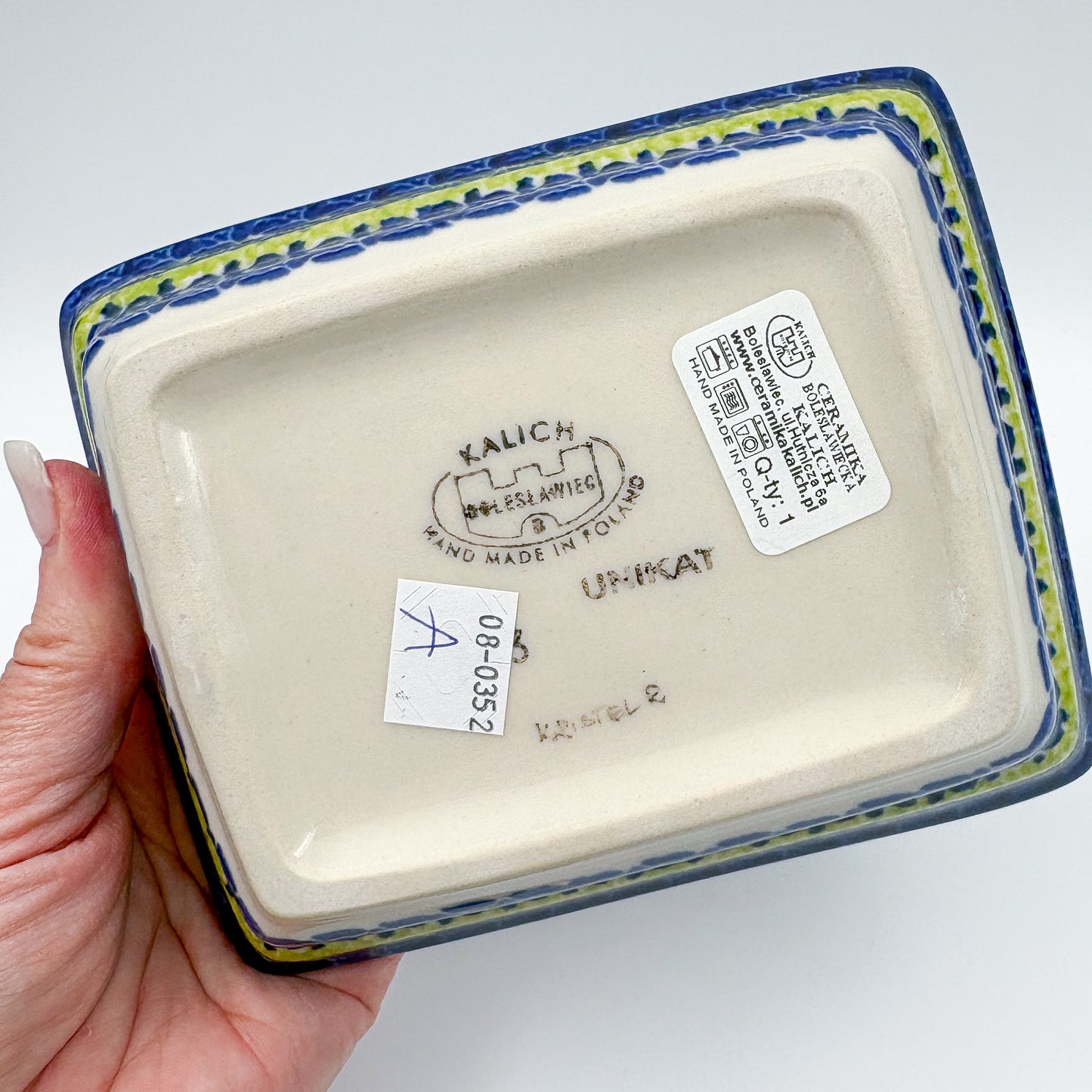 Butter Dish Deep: UNIKAT Bluebell Meadow