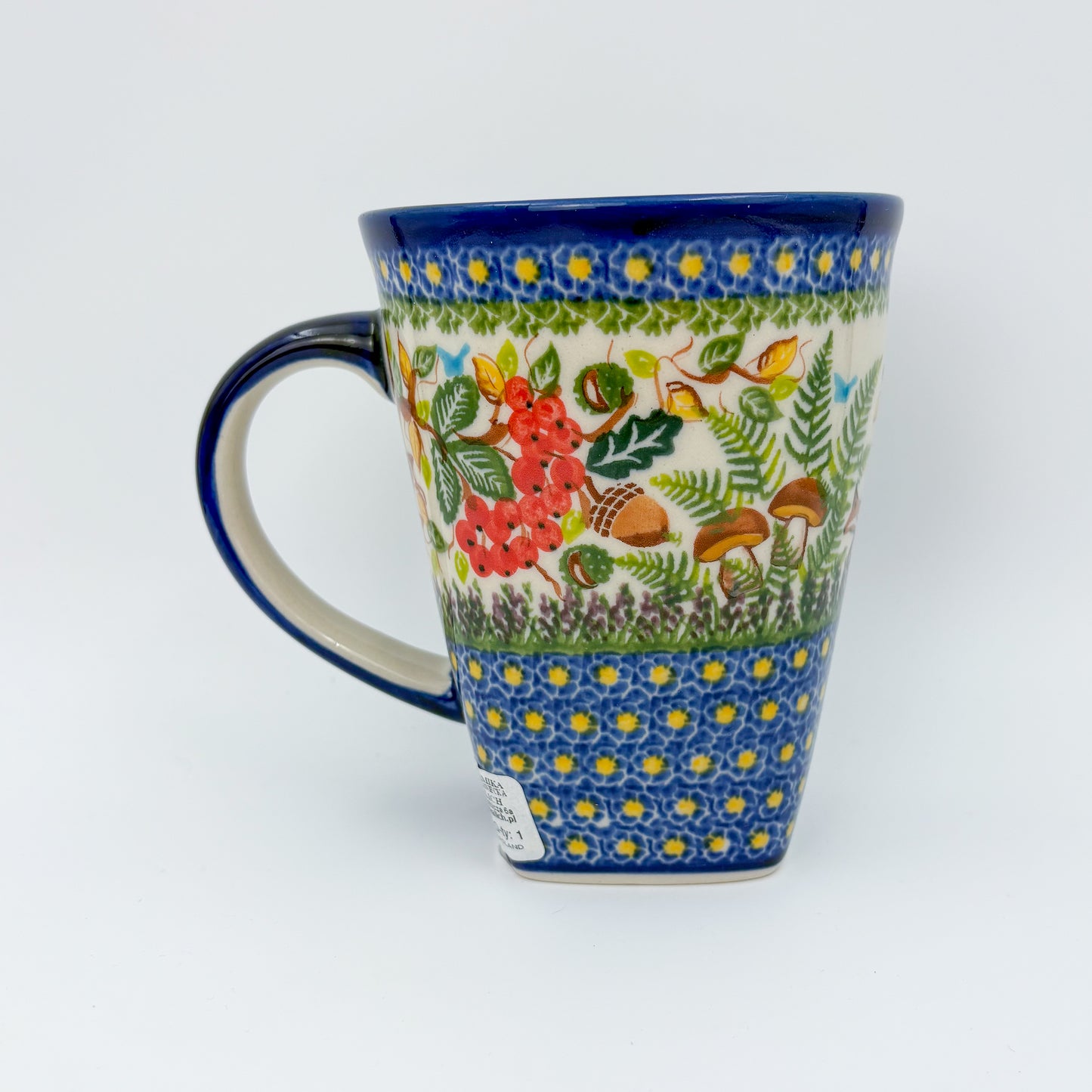 Mug XL 18oz. Handcrafted Polish pottery stoneware:  UNIKAT Foxy Trails