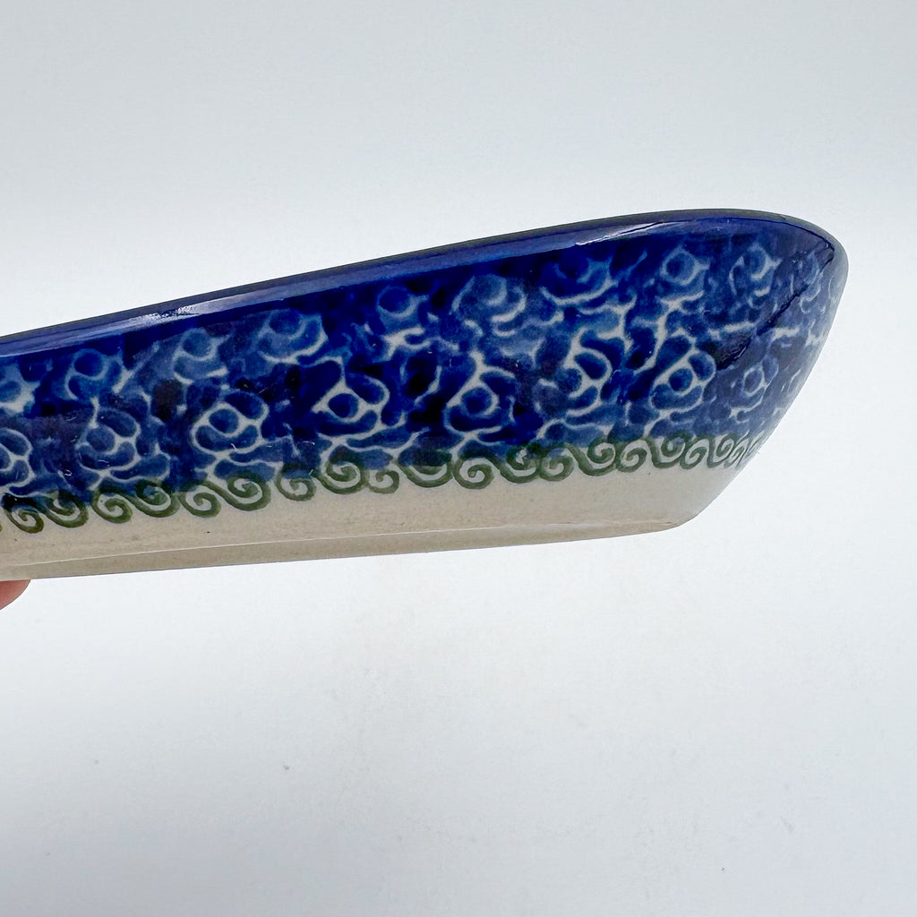 Spoon Rest 5”. Handmade Polish pottery.  UNIKAT Veggie Garden
