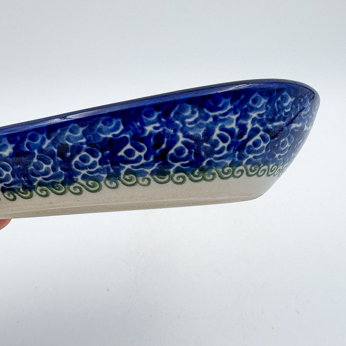 Spoon Rest 5”. Handmade Polish pottery.  UNIKAT Veggie Garden
