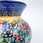Vase 4”.  Handmade Polish pottery.  UNIKAT Copper Rose Meadow Design
