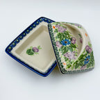 Butter Dish Deep: UNIKAT Floral Garden