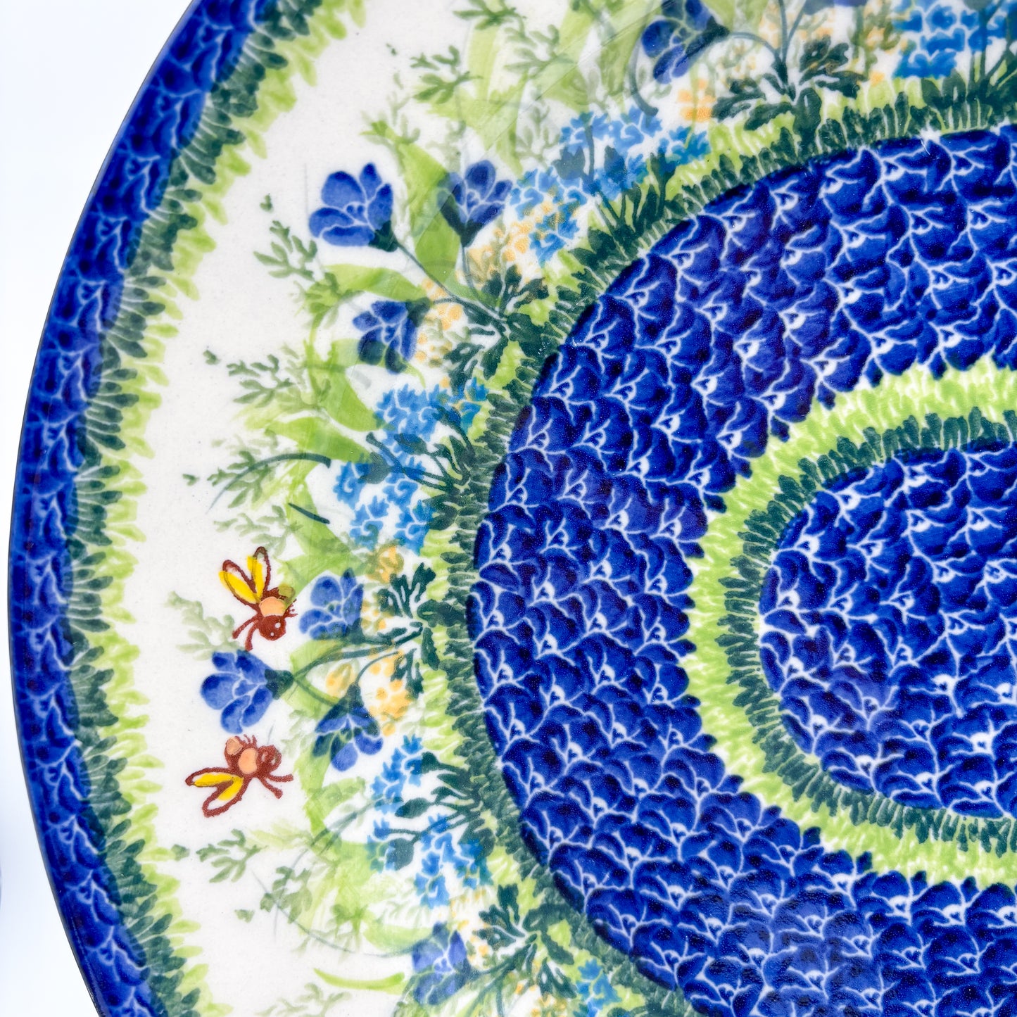 15" XL Oval Platter  Hand crafted Polish pottery stoneware: UNIKAT  Bluebell Meadow Design