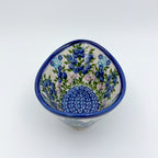 6” Oval Bowl.  Hand crafted Polish pottery stoneware:  UNIKAT Blueberry Design