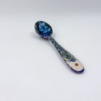 Spoon Lg 8”.  Handmade Polish pottery. UNIKAT Wildflower Blue Design