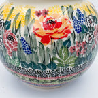 Vase 6”.  Handmade Polish pottery.  UNIKAT Copper Rose Meadow Design