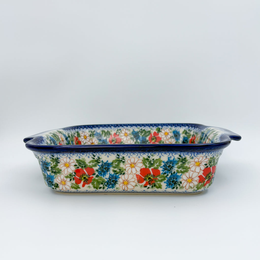 9” Lasagna Baker Handmade in Poland.  UNIKAT Wildflower