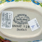 5" Soap Dish.  Handmade Polish pottery.  UNIKAT Pansy Delight Design