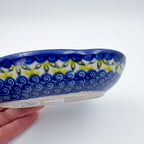 5" Soap Dish.  Handmade Polish pottery.  UNIKAT Cherry Blossom Pattern