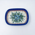 6" Butter Platter.  Handmade Polish pottery.  UNIKAT Whispering Ferns