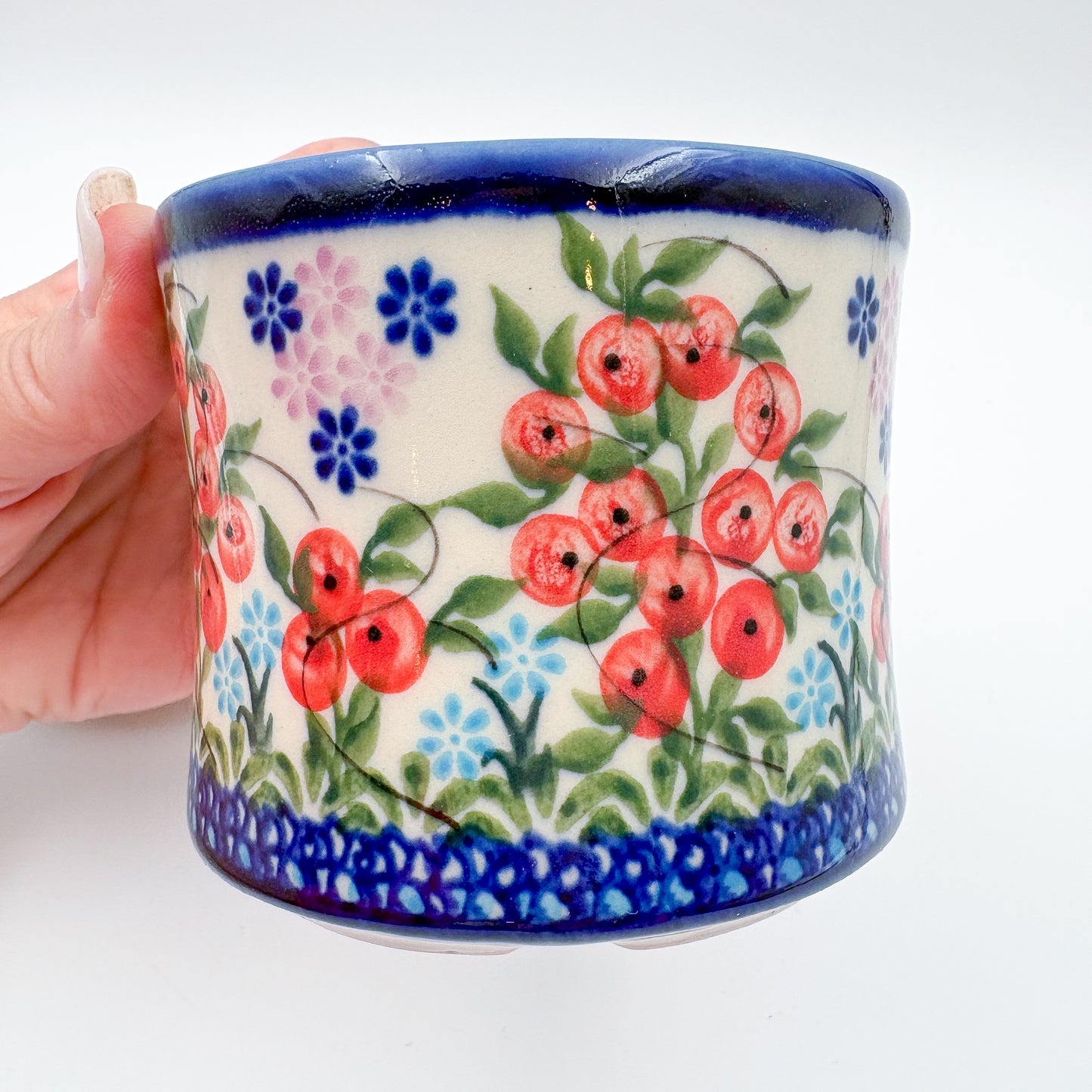 Sugar Jar.  UNIKAT Red Berry Pattern
