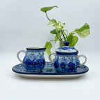 10" Cream and Sugar Set.  UNIKAT Deep Winter Design