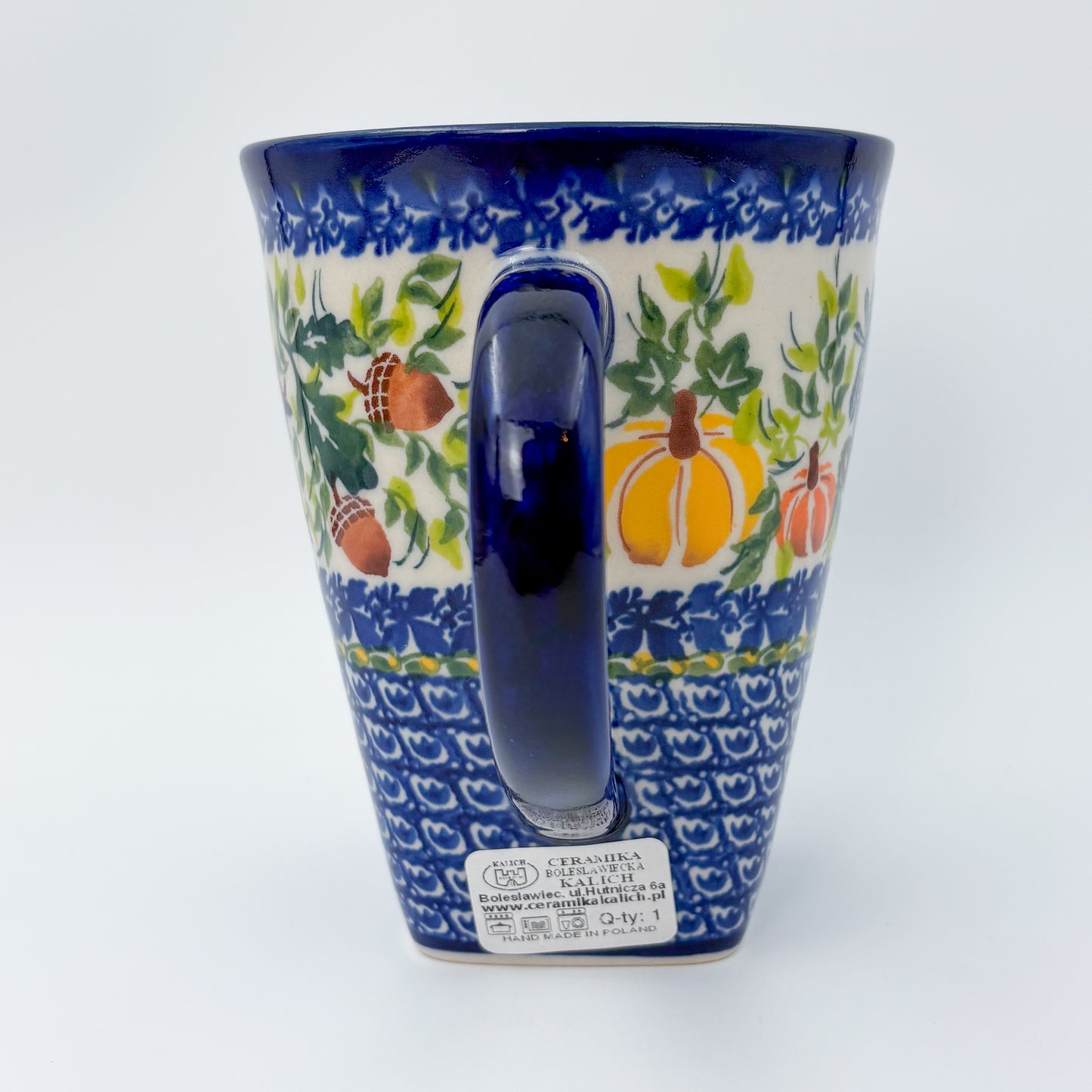 Mug XL 18oz. Handcrafted Polish pottery stoneware:  UNIKAT Harvest Fields