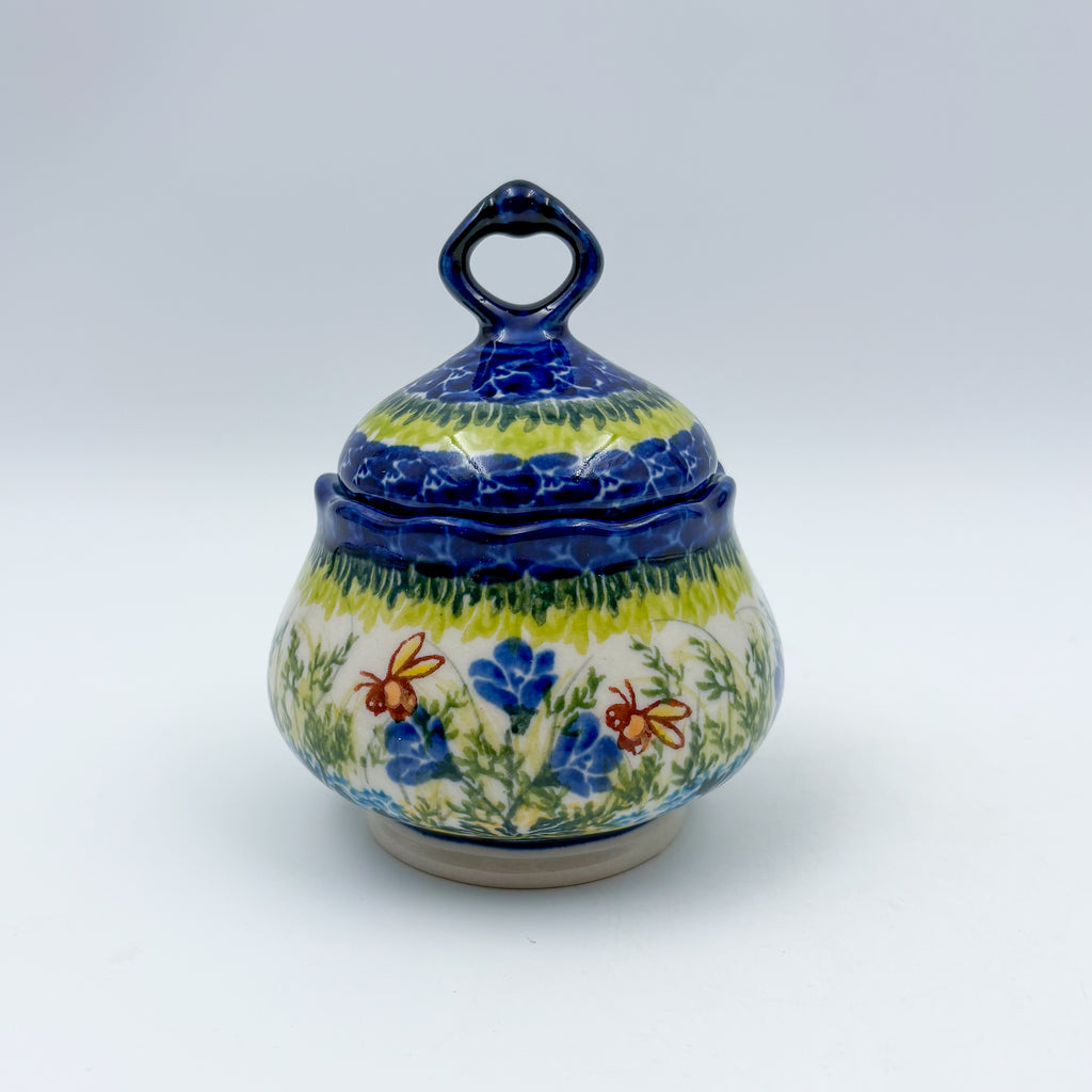 Sugar Bowl Alegro. Handmade in Poland UNIKAT Bluebell Meadow