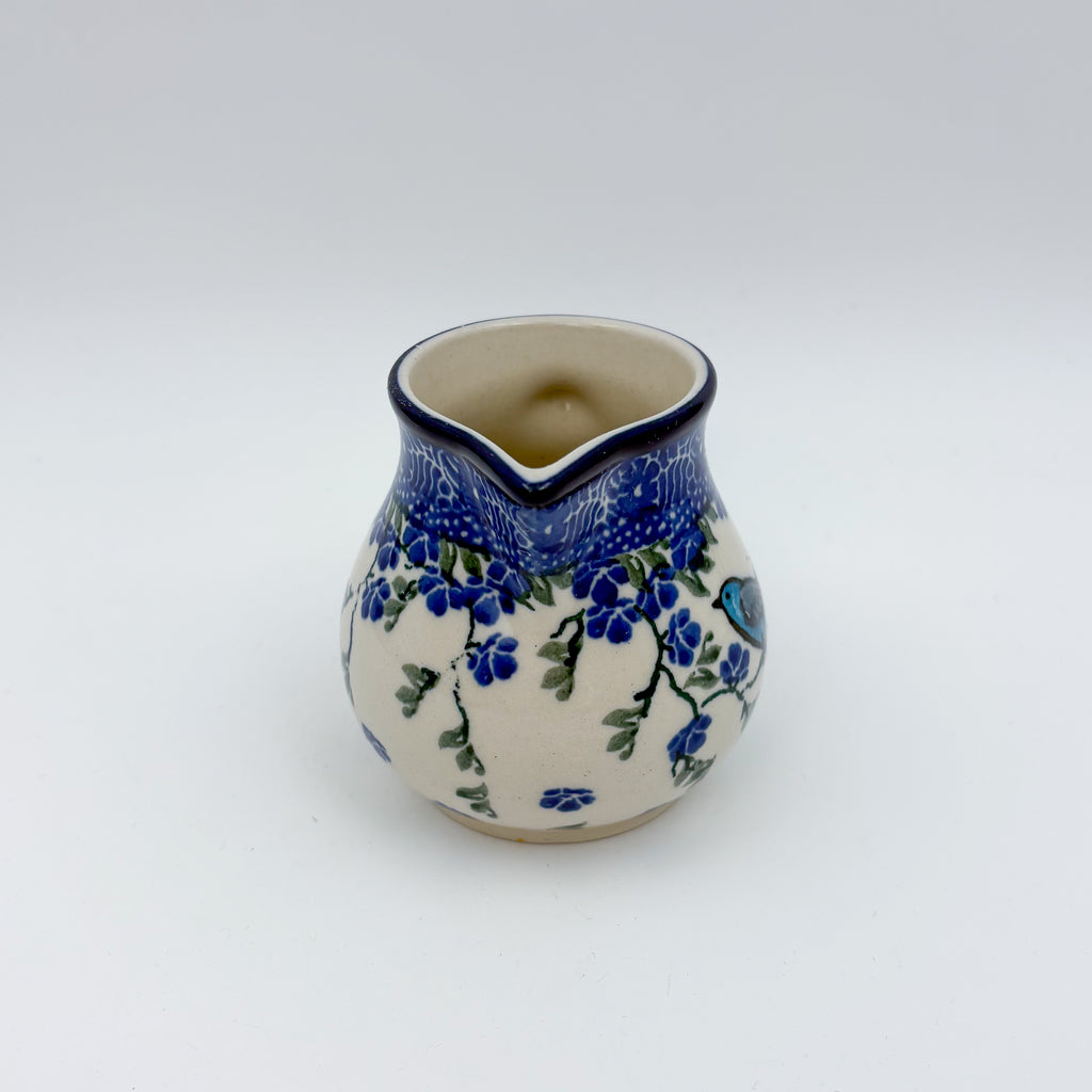 7 oz Creamer.  Baby Blue Bird Design