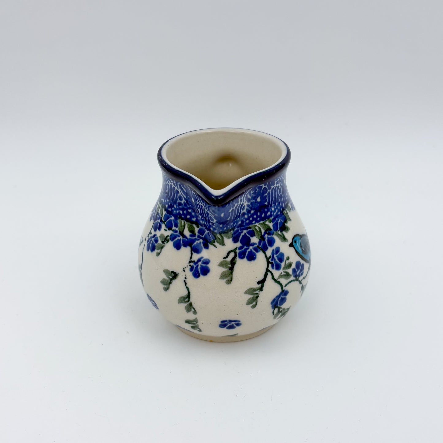 7 oz Creamer.  Baby Blue Bird Design
