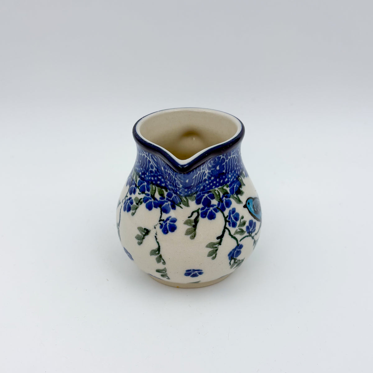 7 oz Creamer.  Baby Blue Bird Design