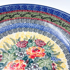 9”  Deep Bowl.  Hand crafted Polish pottery stoneware: UNIKAT Copper Rose Meadow Design