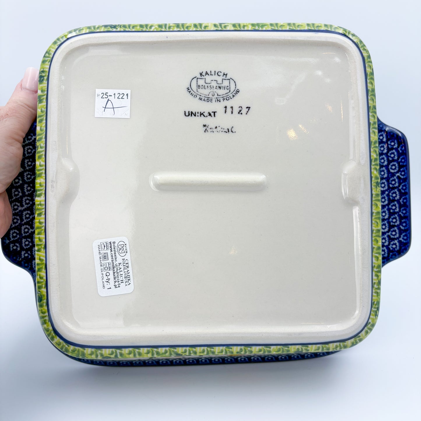 9” Lasagna Baker Handmade in Poland.  UNIKAT Wildflower Meadow Design