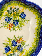5" Soap Dish.  Handmade Polish pottery.  UNIKAT Bluebell Meadow Design