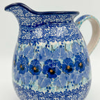 3.5 Cup Pitcher.  Hand painted Polish pottery stoneware.  UNIKAT Deep Winter
