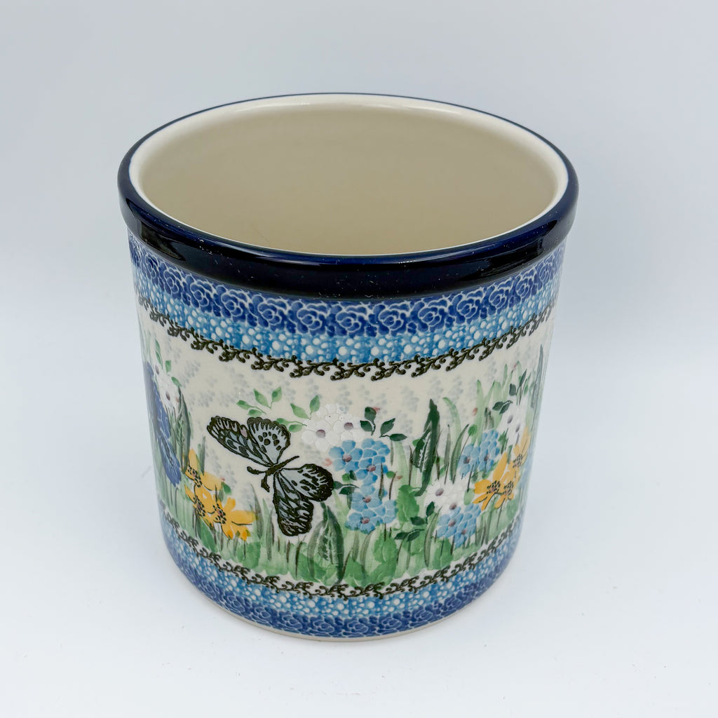 Utensil Jar 6”.  Handmade Polish pottery.  UNIKAT Sweet Nectar