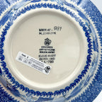 UNIKAT Blue Wildflower Patch pasta bowl, bottom stamp signed M. Starzyk Ceramika Artystyczna Unikat