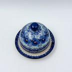 4" Butter Dish Handcrafted in Poland: UNIKAT Deep Winter Design