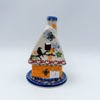 Tea Light Luminary.  UNIKAT Pumpkin Scarecrow Design