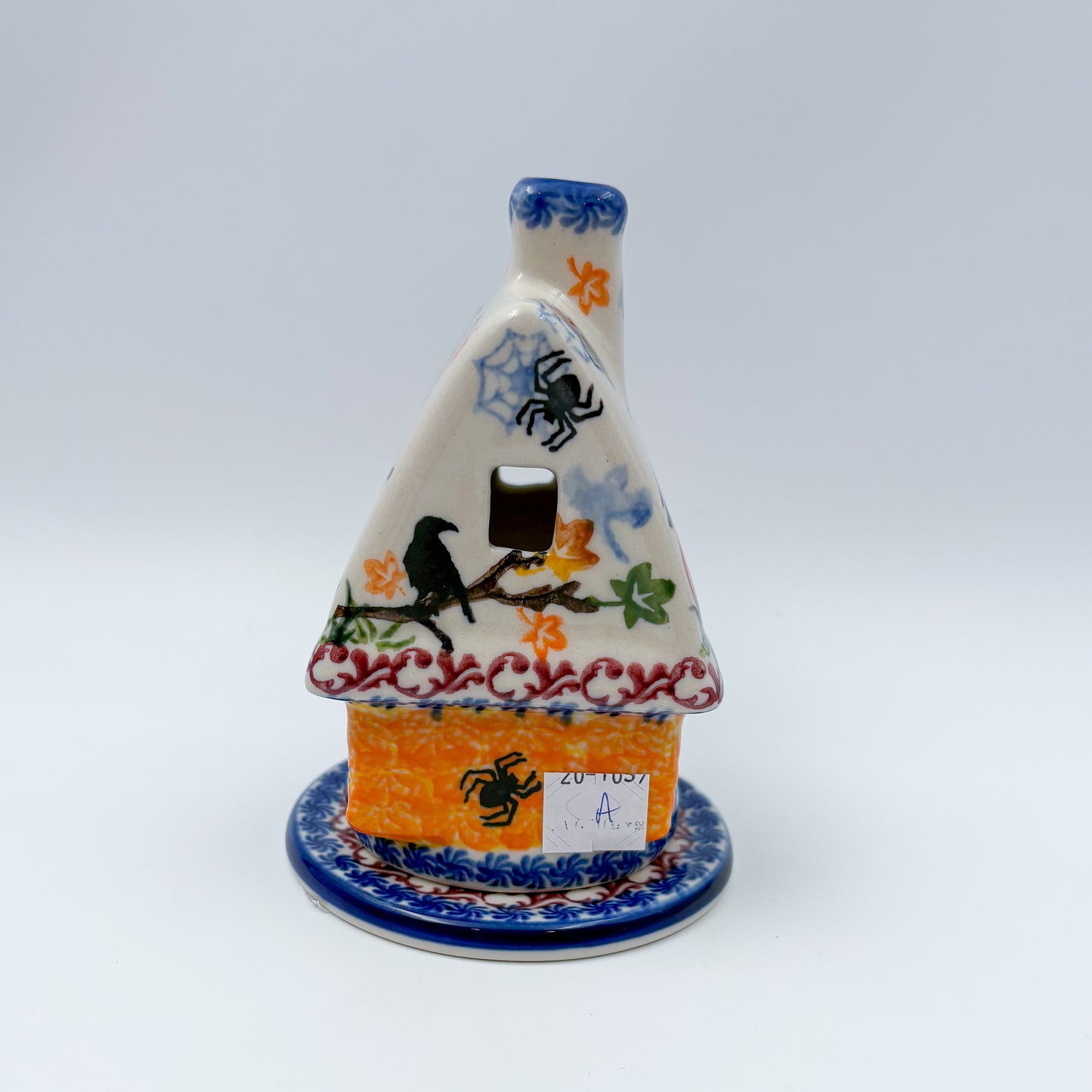 Tea Light Luminary.  UNIKAT Pumpkin Scarecrow Design