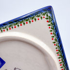7" Square Toffi Cookie Plate.  Hand crafted Polish pottery stoneware: UNIKAT Candyland Design