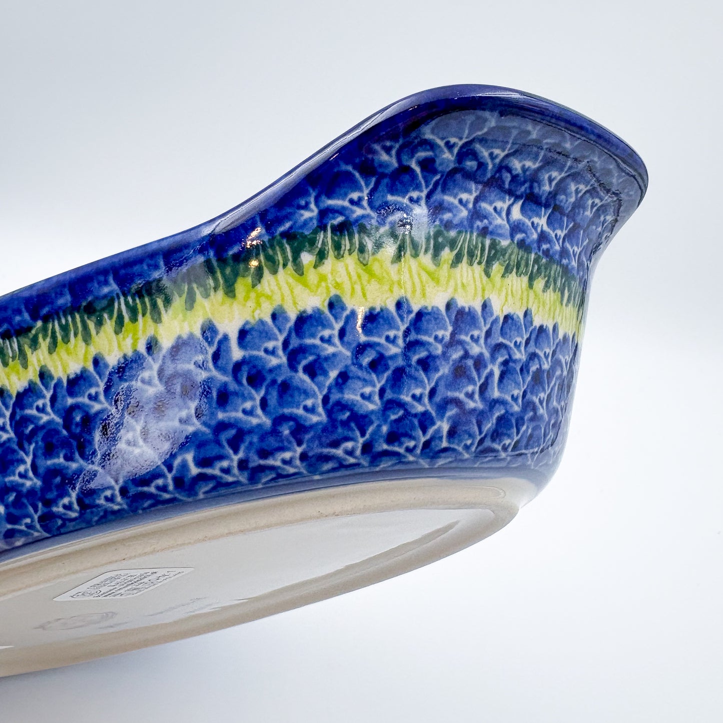 13" Oval Boat with Handles handmade in Poland. UNIKAT Bluebell Meadow Design