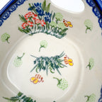Basket Container Small.  Handmade Polish pottery.  UNIKAT Meadow Design