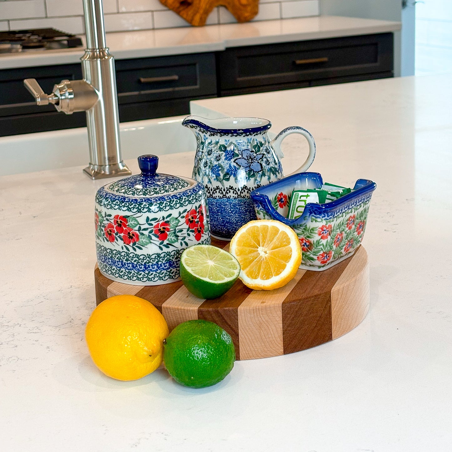 3" Sugar Packet Holder.  Midsummer Bloom Pattern