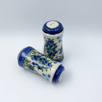 5” Salt and Pepper Shakers.  Handmade Polish pottery.  UNIKAT Blueberry Bliss Design