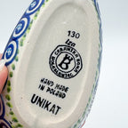 Spoon Rest 5”. Handmade Polish pottery.  UNIKAT Morning Glory