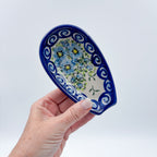Spoon Rest 5”. Handmade Polish pottery.  UNIKAT Morning Glory