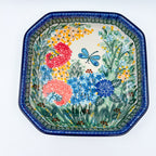 8" Bowl.  Hand crafted Polish pottery stoneware:  UNIKAT Garden Delight Design
