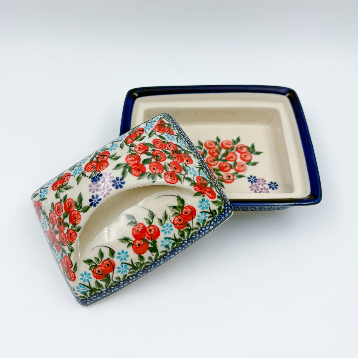 Butter Dish Deep: Handmade in Poland. UNIKAT Red Berry