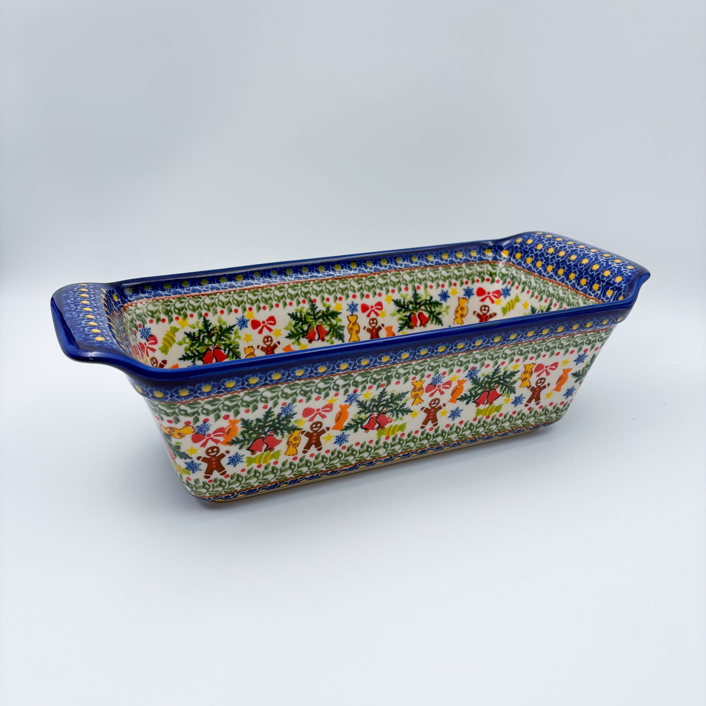 13” Meatloaf/Bread Baker Handmade in Poland.  UNIKAT Candy Heaven Design