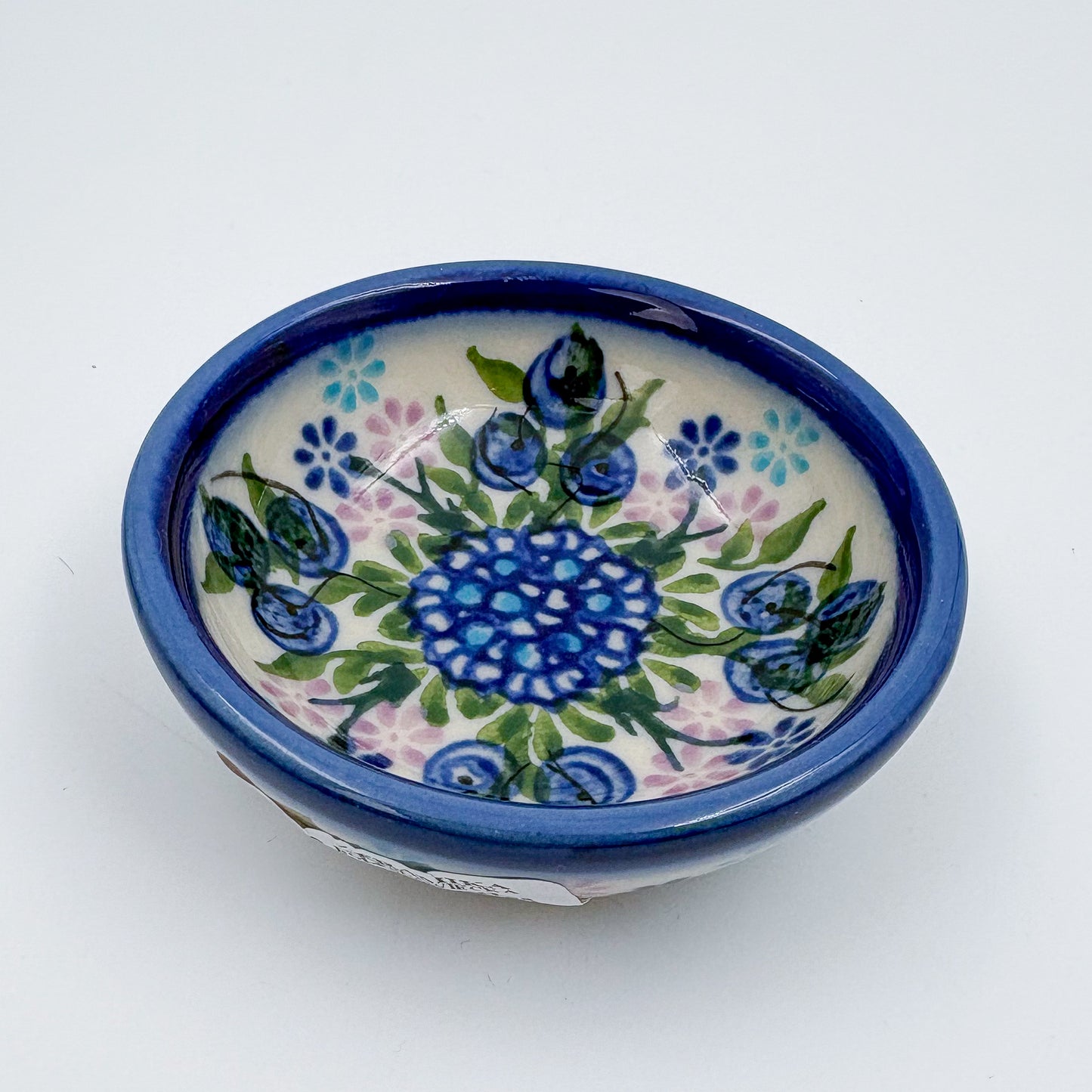 Small Set 3 stacking Bowls.  Hand crafted Polish pottery stoneware:  Blueberry Design