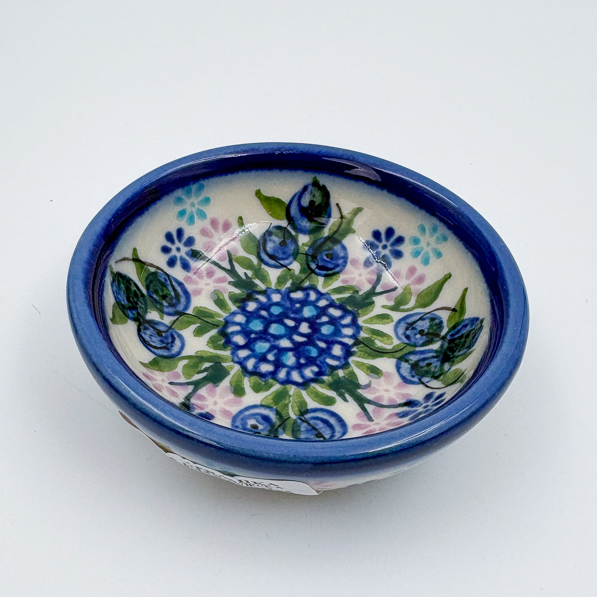 Small Set 3 stacking Bowls.  Hand crafted Polish pottery stoneware:  UNIKAT Blueberry Design