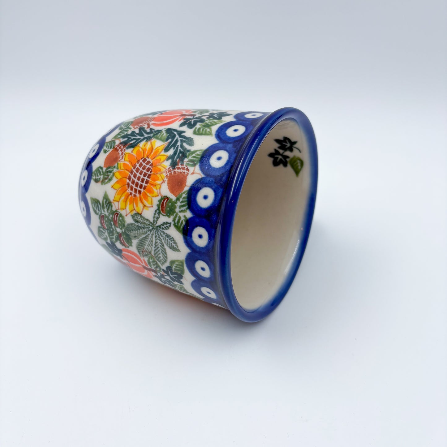 14 oz Viking Mug. Handcrafted Polish pottery stoneware:  UNIKAT Sunflower Meadow