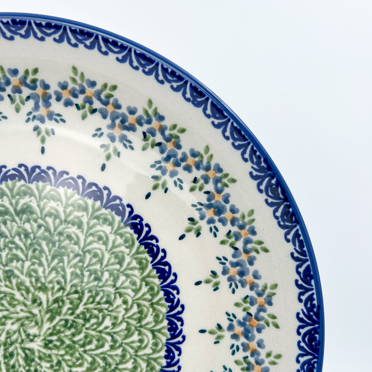 10” Plate.  Hand crafted Polish pottery stoneware: UNIKAT Wisteria Design