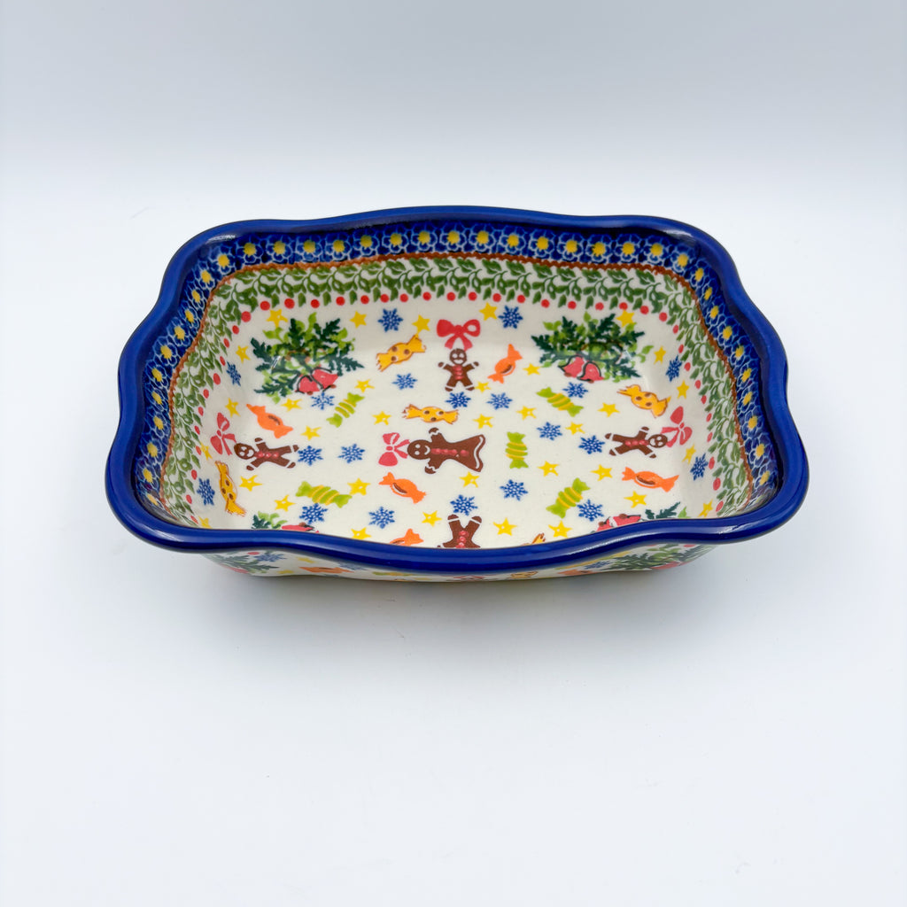 8” Rectangular Fala Baker.  Handmade in Poland.  UNIKAT Candyland