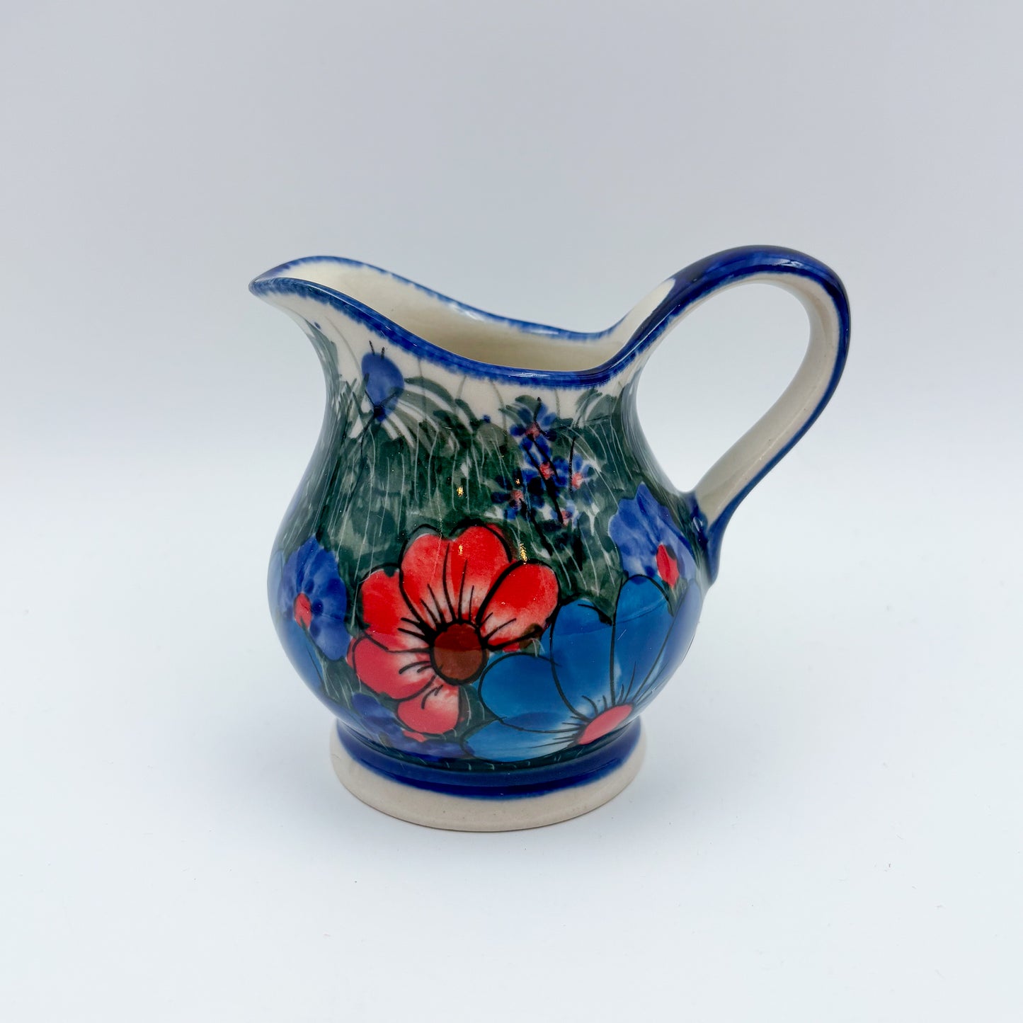 5 oz Allegro Creamer.  UNIKAT Forget Me Not Pansy