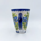 Mug XL 18oz. Handcrafted Polish pottery stoneware:  UNIKAT Blue Poppy Songbird