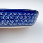 6" Butter Platter.  Handmade Polish pottery.  UNIKAT Holiday Rudolph
