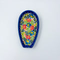 Spoon Rest 5”.  Handmade Polish pottery.  UNIKAT Garden Party