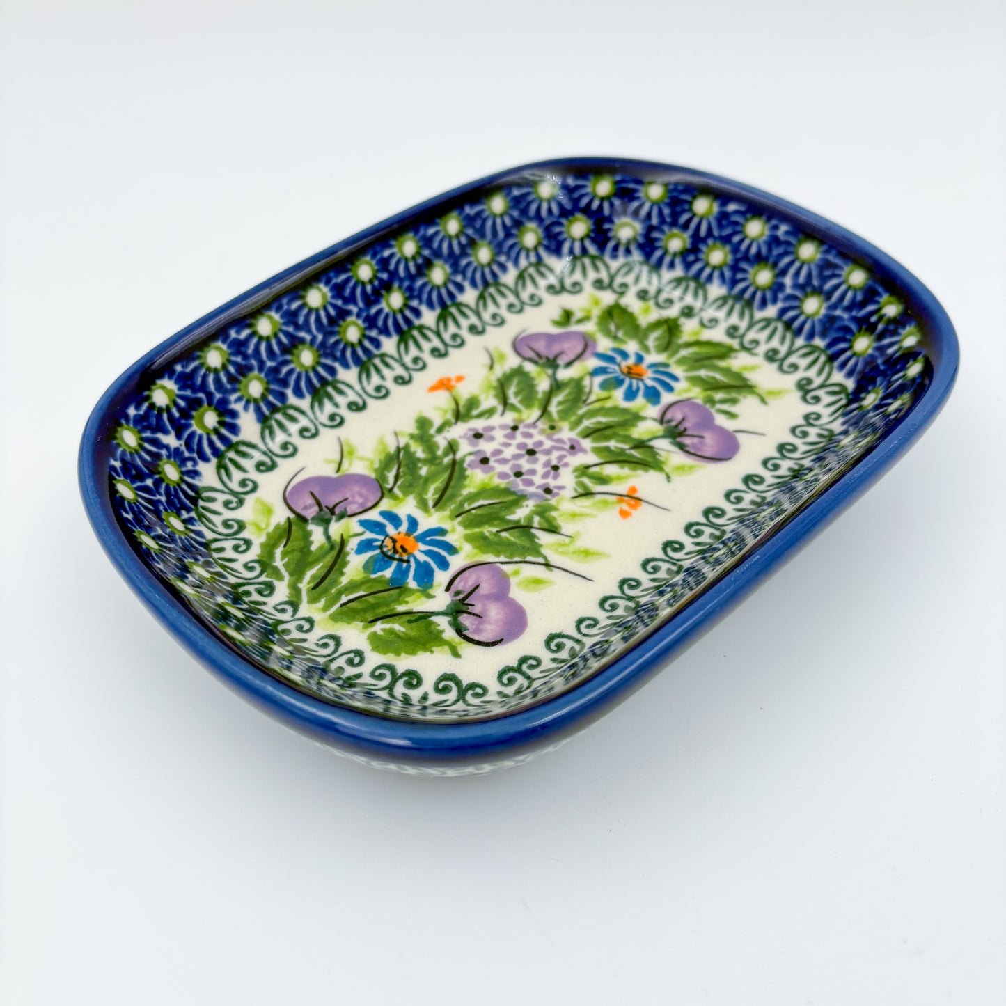 6" Butter Platter: UNIKAT Floral Garden  Design